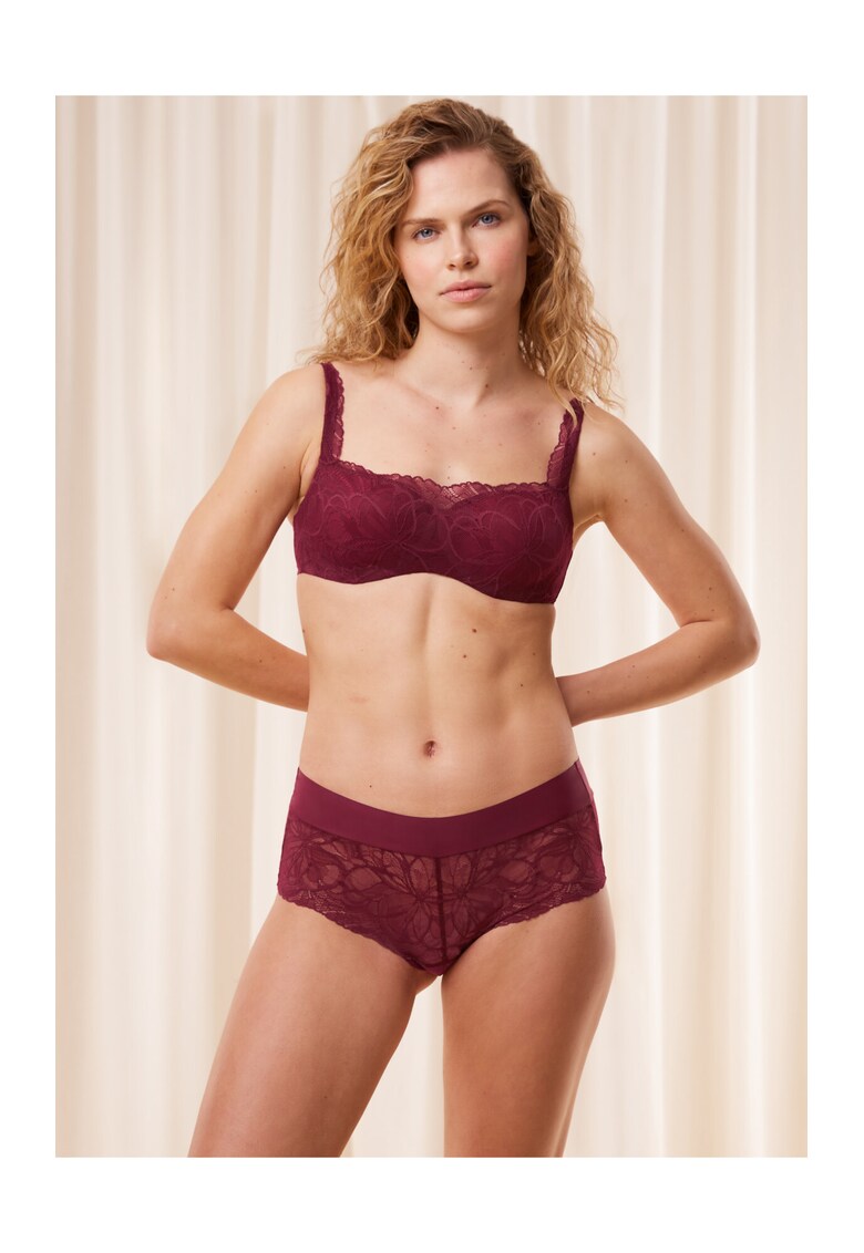 BODY MAKE-UP ILLUSION LACE BALCONETTE Sutien buretat visiniu