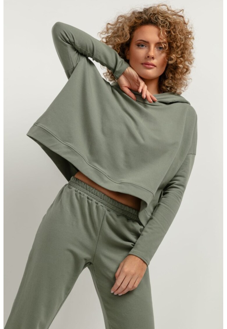 Hanorac lejer cu maneci cazute T380 verde