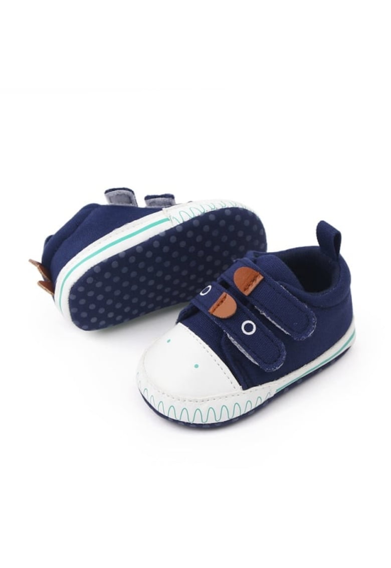 Pantofi Sport Cu Barete Cu Arici - Model Dino - Textil - Fete - Velcro - Bleumarin