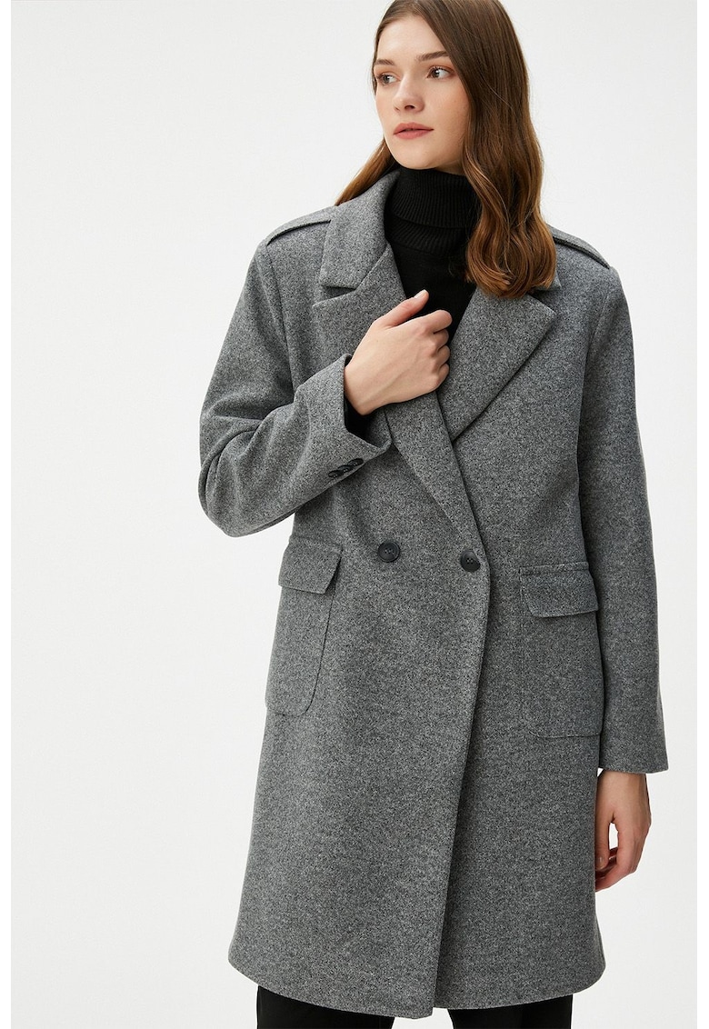 Trenci lejer cu nasturi si buzunare cu clapa