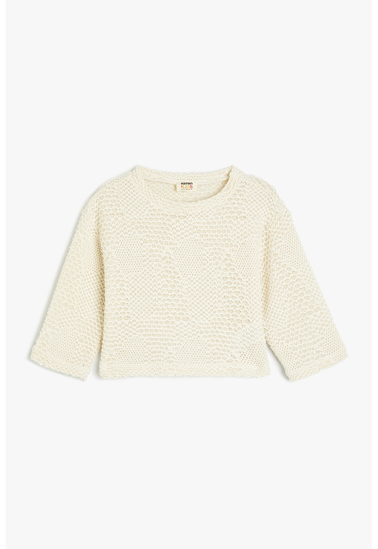 Bluza cu decolteu rotund si model texturat