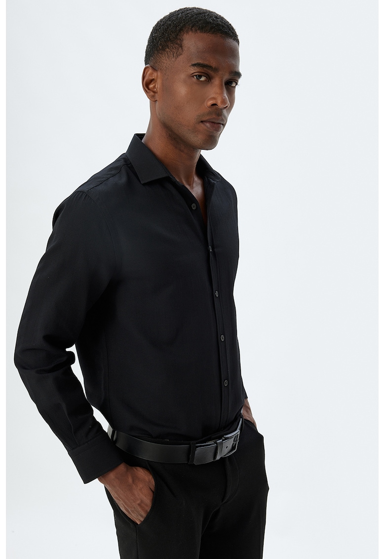 Camasa regular fit din amestec de bumbac