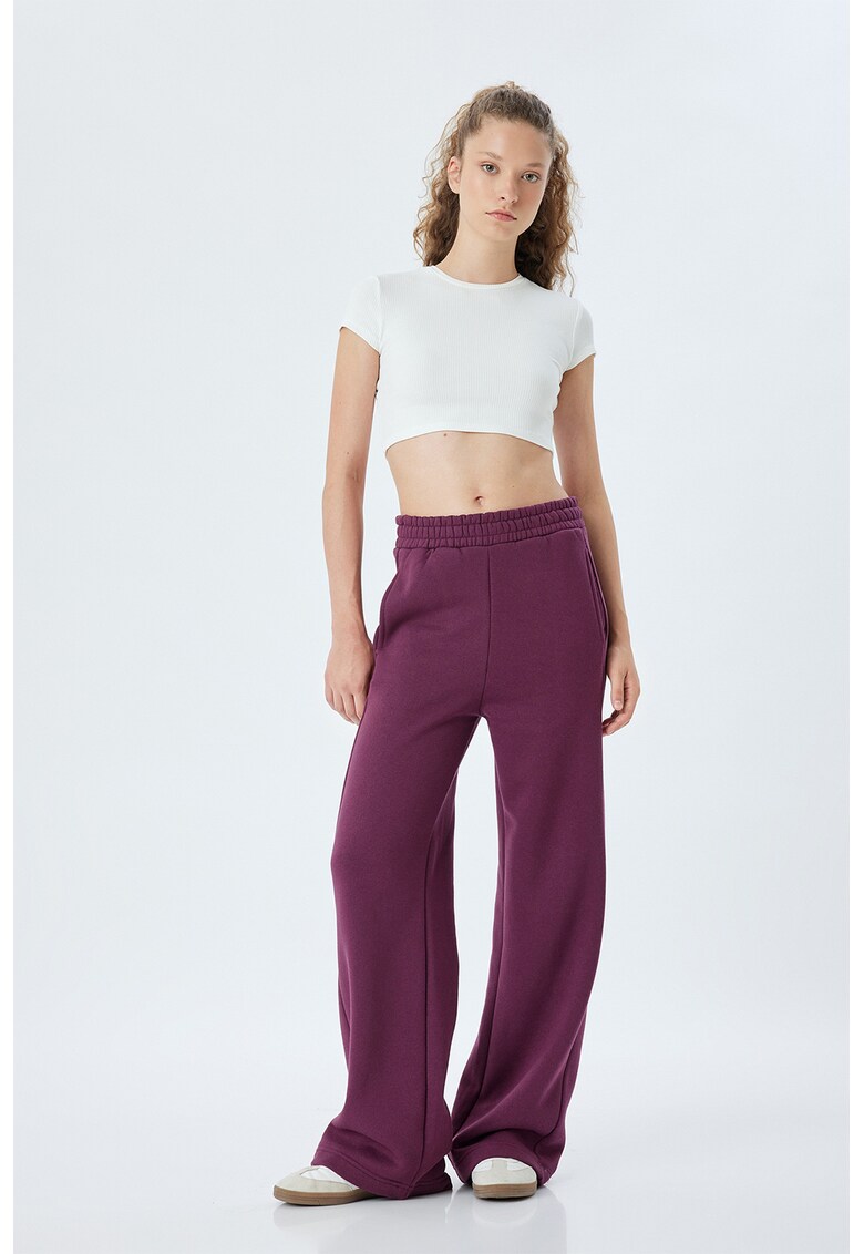 Tricou crop cu decolteu la baza gatului - Alb optic