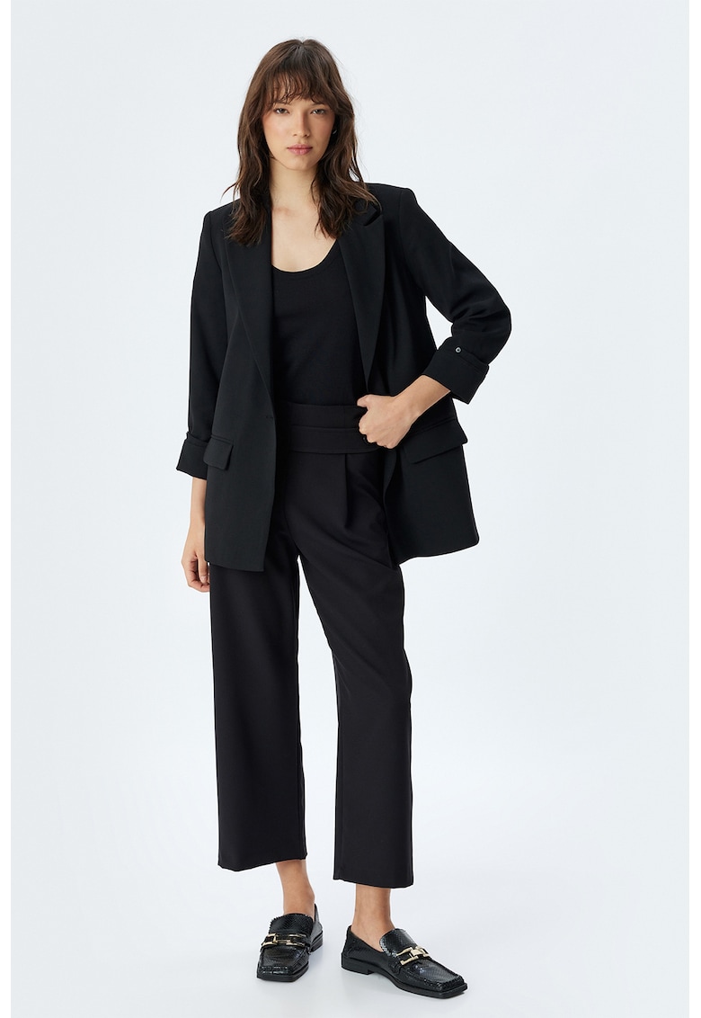 Pantaloni crop drepti - Negru
