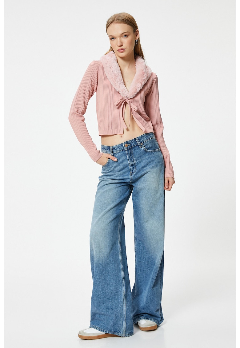 Cardigan cu blana sintetica