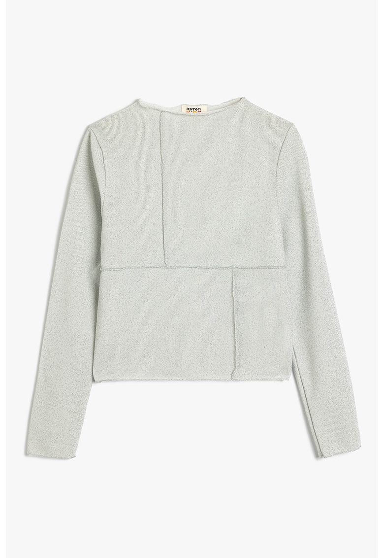 Bluza cu terminatii nefinisate - Gri deschis