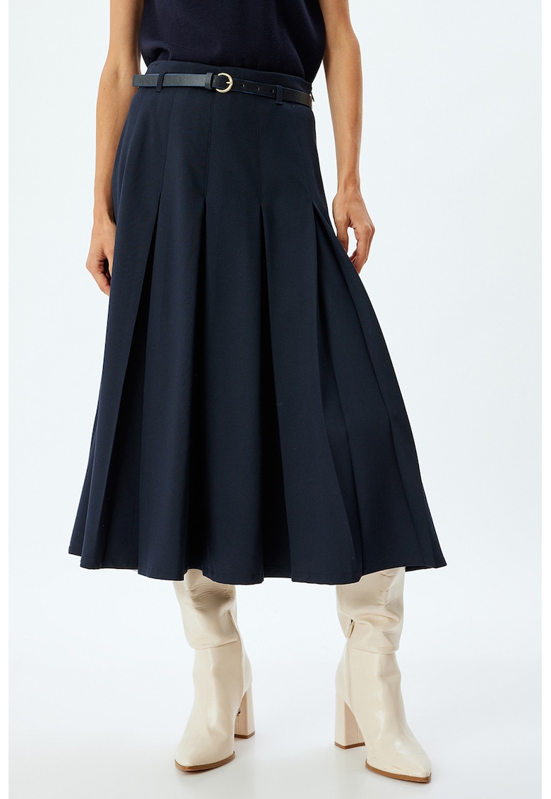 Fusta midi evazata cu pliuri