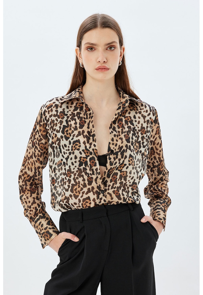 Camasa regular fit cu animal print