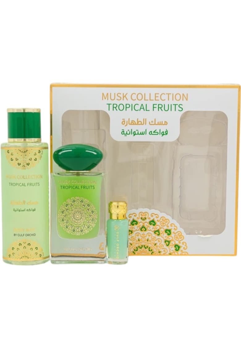 Set Apa de parfum  Tropical Fruits 60 ml + 250 ml Spray de corp + 12 ml Ulei Concentrat - Femei