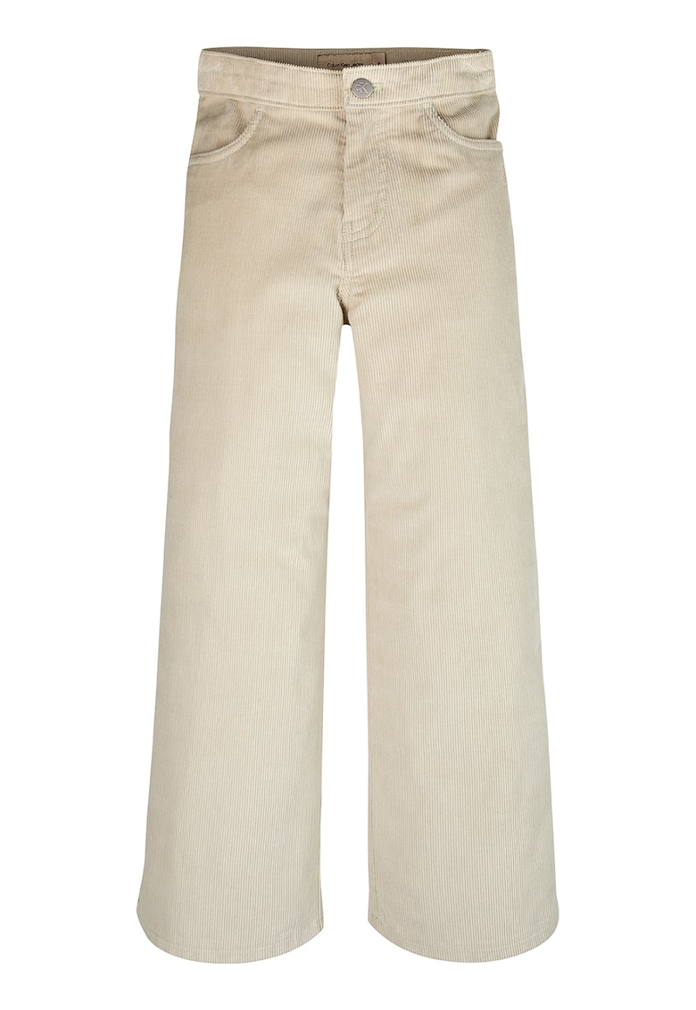 Pantaloni din amestec de bumbac organic cu aspect catifelat