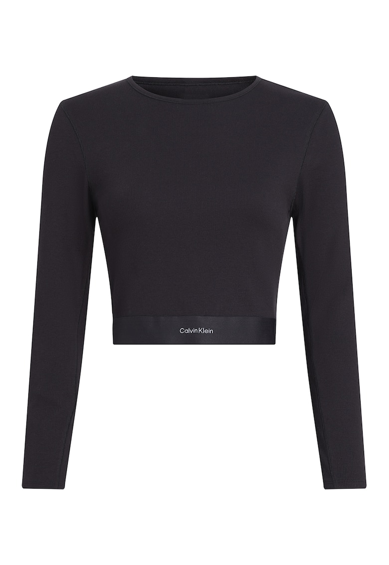 Bluza de pijama crop - Negru