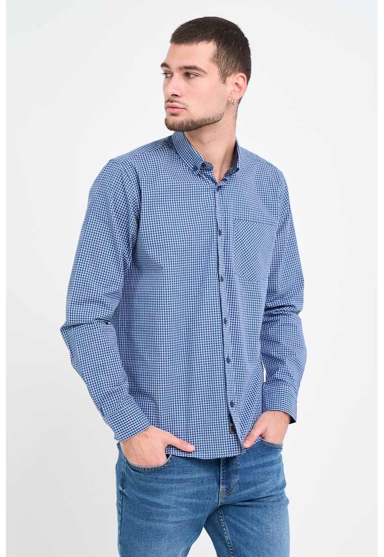 Camasa de bumbac cu guler fixat cu nasturi