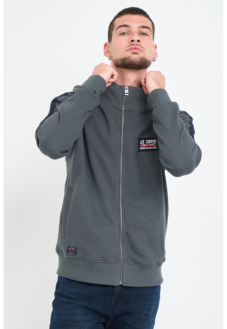 Bluza de trening cu fermoar si guler mediu