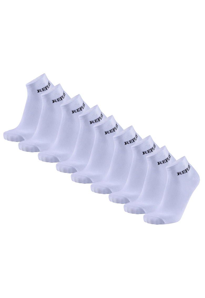 Set de sosete scurte unisex - 9 perechi - Alb
