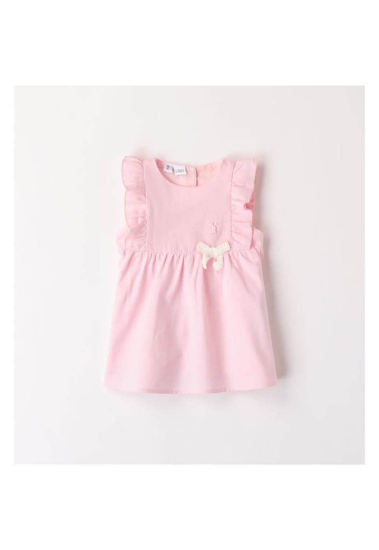 Rochie din in cu fundita pentru fetite - 4.8134 - Roz