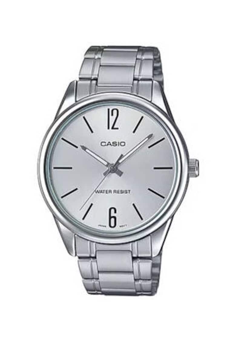 Ceas barbatesc  MTP-V005D-7B - mecanism quartz - bratara si carcasa din otel inoxidabil - culoare argintie - dimensiuni 40x47x8mm - set cu cutie.