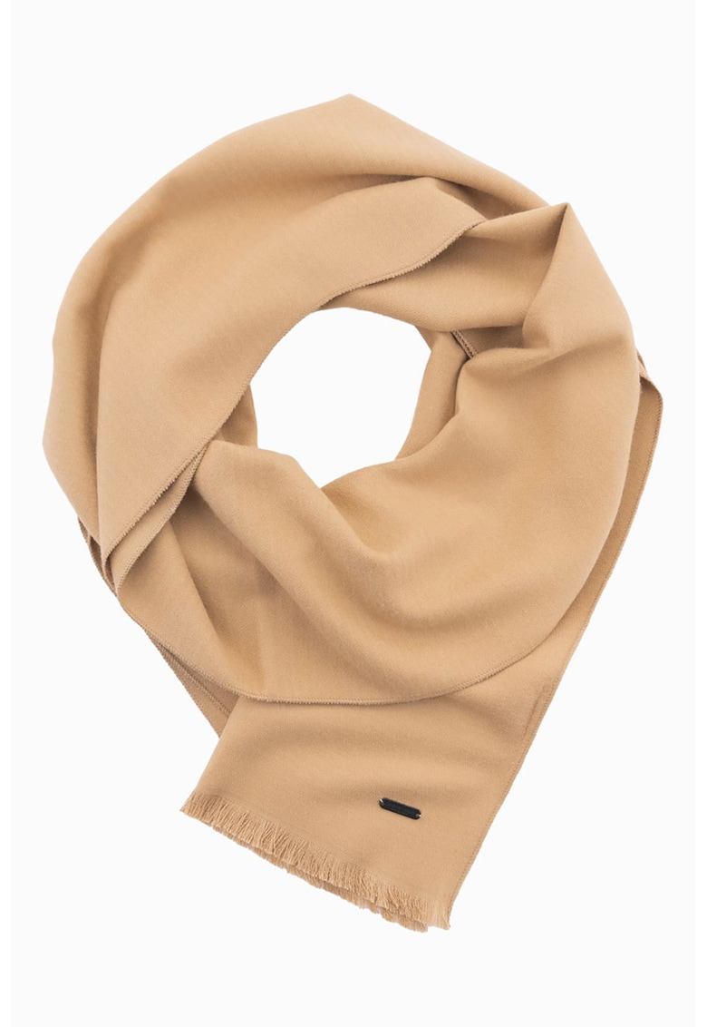 Fular tricotat fin cu franjuri