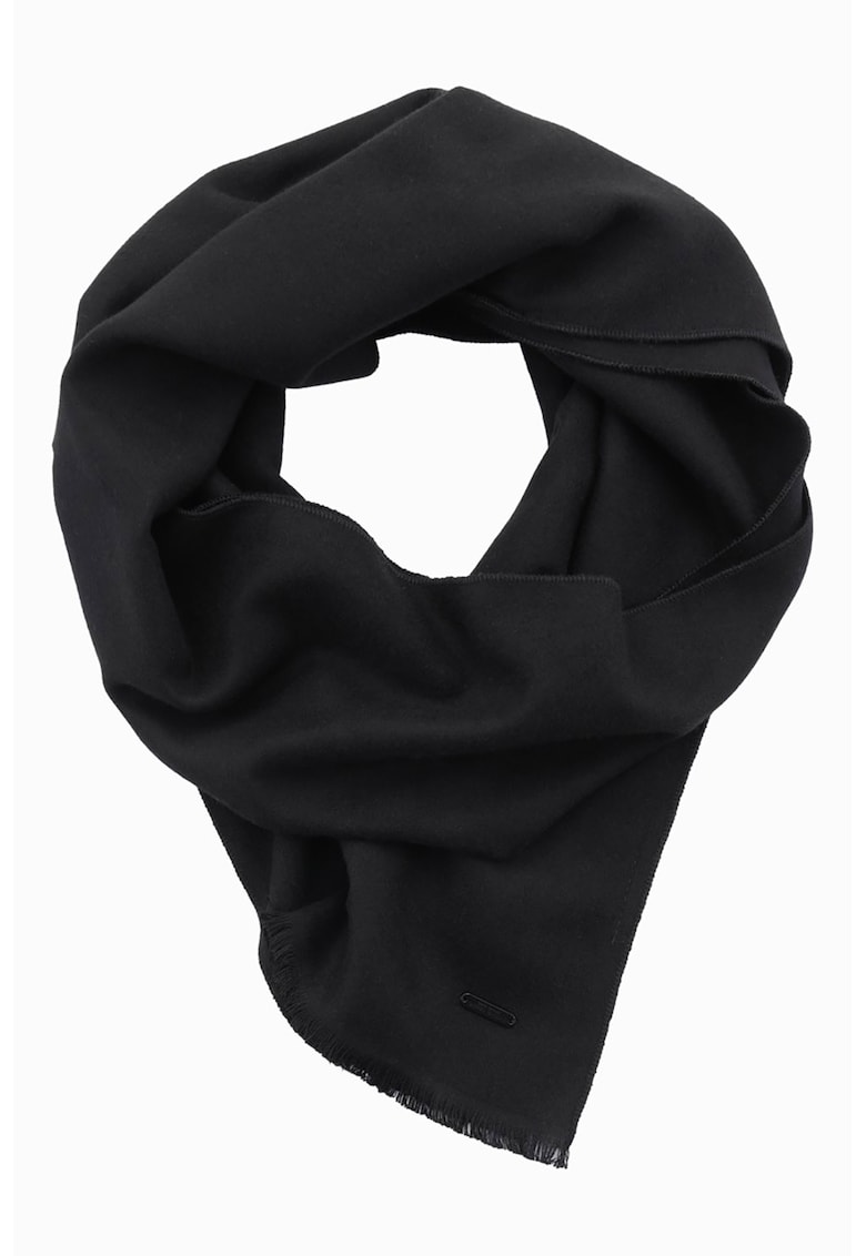 Fular tricotat fin cu franjuri