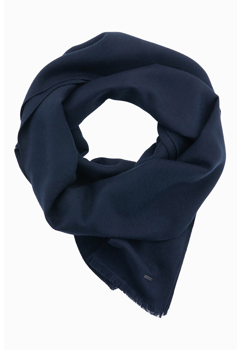 Fular tricotat fin cu franjuri