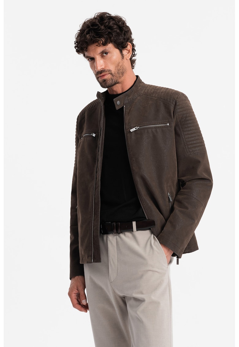 Jacheta biker de piele ecologica