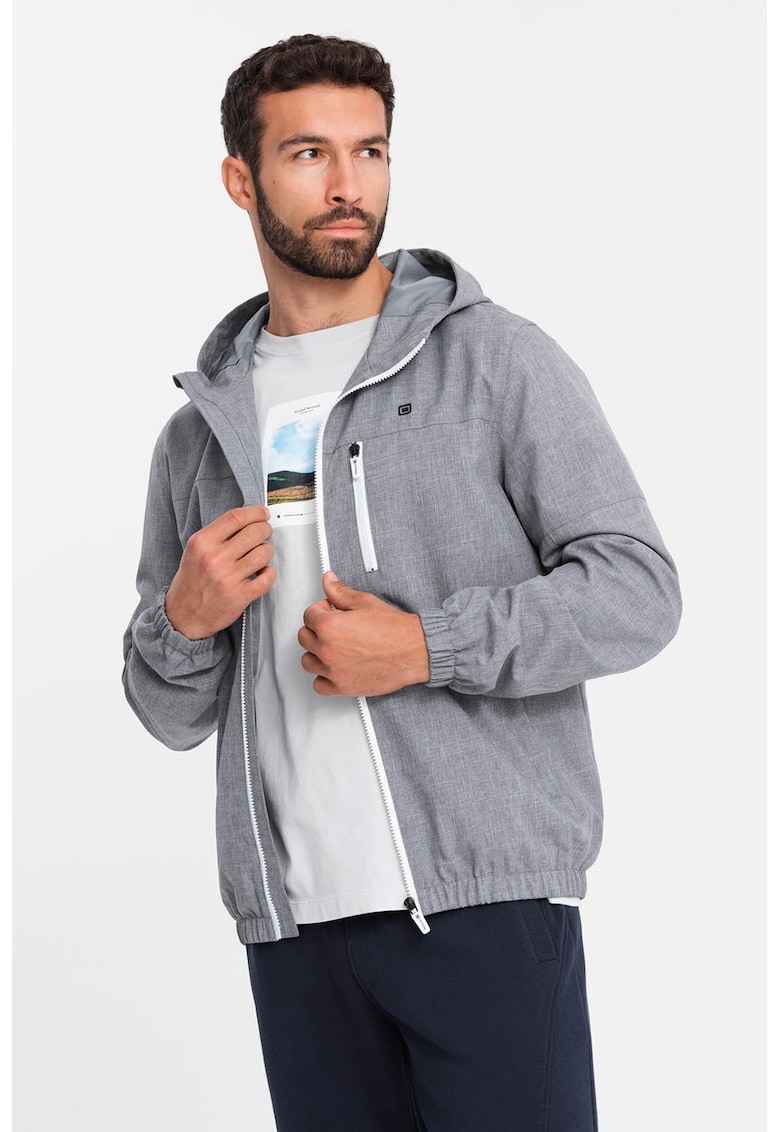 Jacheta cu captuseala de fleece - pentru fitness - Gri melange