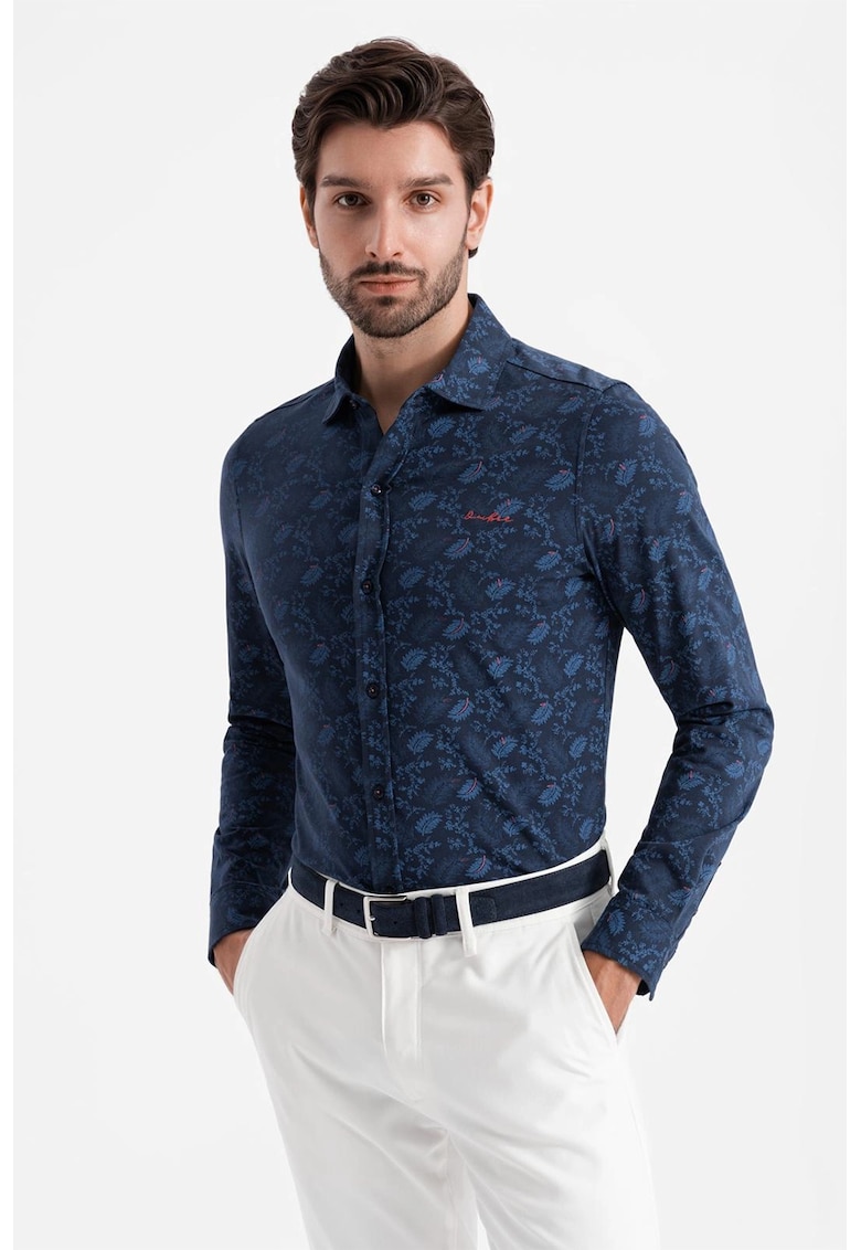 Camasa din bumbac cu imprimeu floral