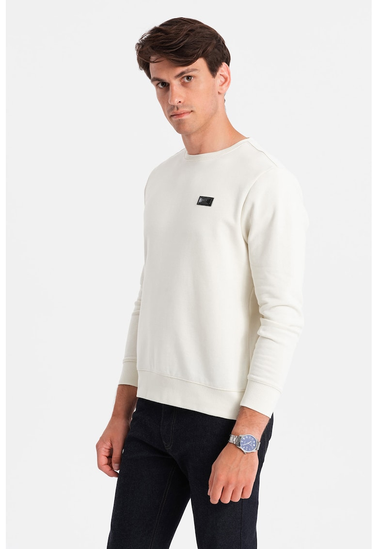 Bluza de trening cu decolteu la baza gatului si model uni