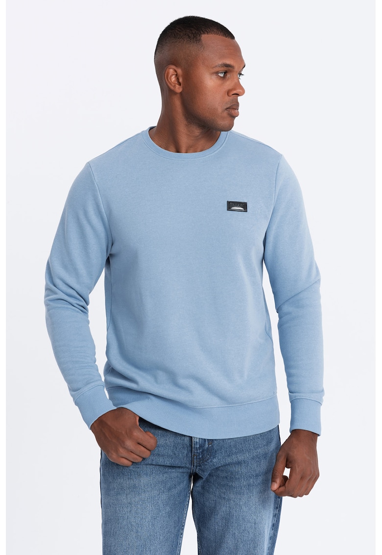 Bluza de trening cu decolteu la baza gatului si model uni