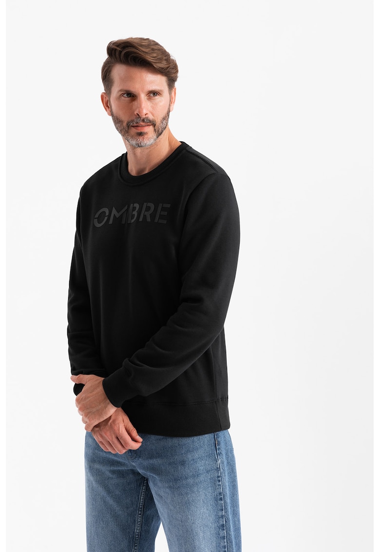 Bluza de trening din amestec de bumbac cu model text