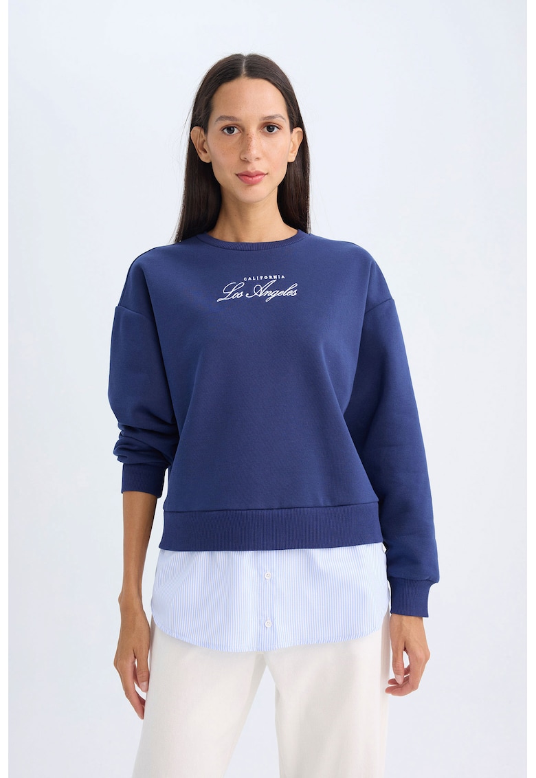 Bluza de trening lejera cu model text