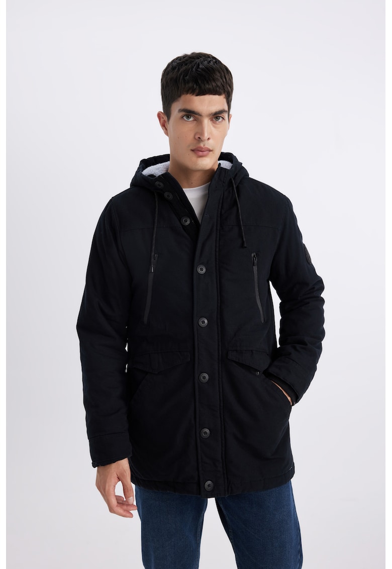 Geaca parka slim fit din bumbac