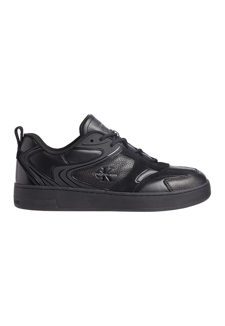 Pantofi sport low-cut de piele cu insertii de piele intoarsa