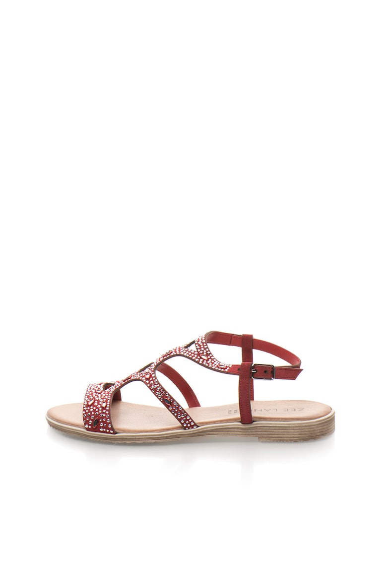 Sandale de piele intoarsa cu strasuri12562DB-CAMOSCIO