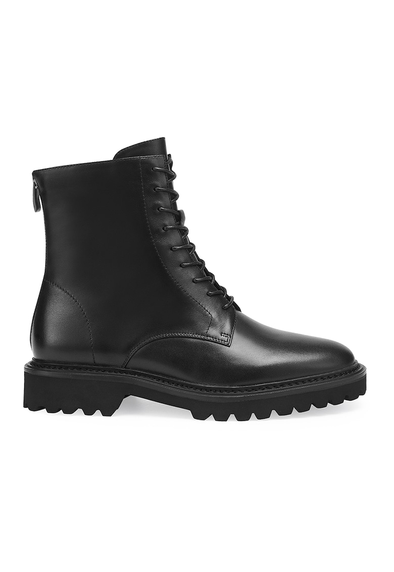 Ghete de piele cu fermoar - Negru