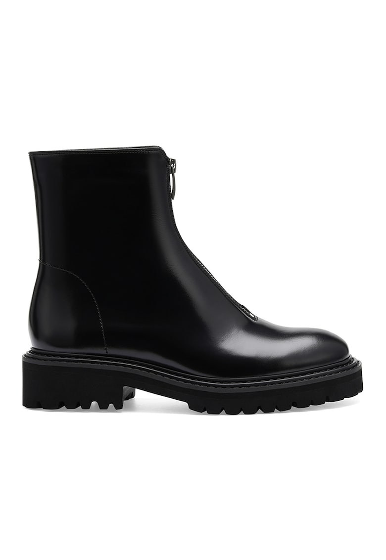 Ghete de piele cu fermoar - Negru