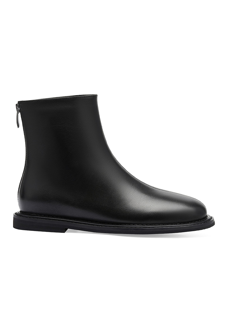 Ghete de piele cu fermoar - Negru