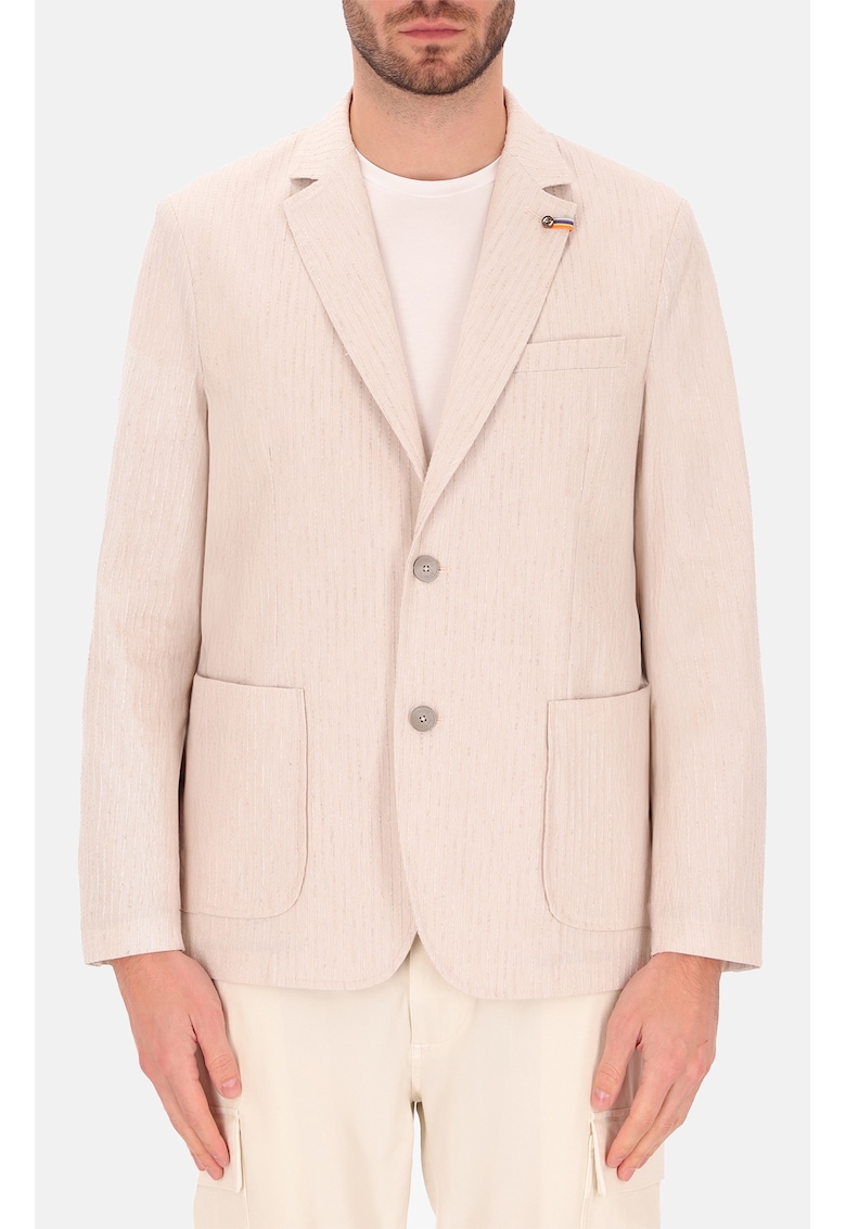 Distretto - Sacou din amestec de bumbac cu buzunare aplicate