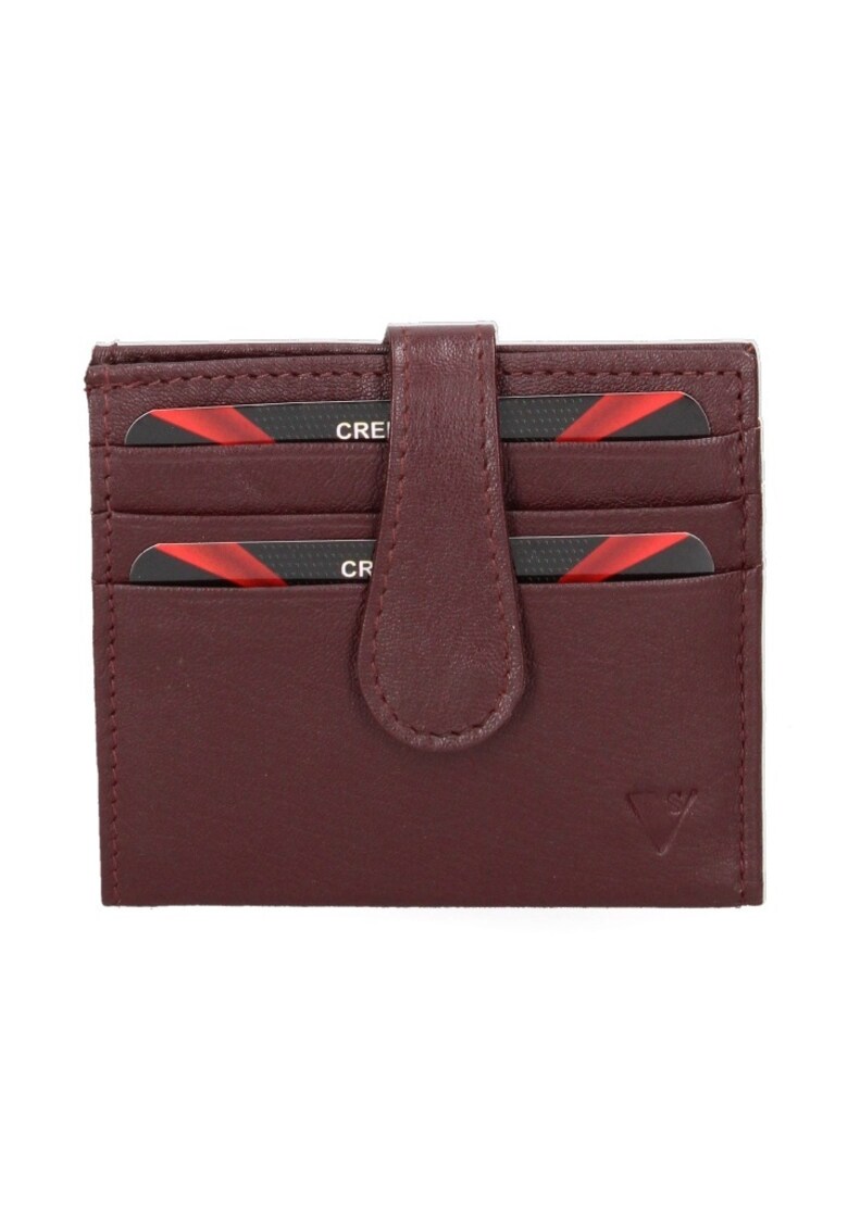 Portofel pliabil din piele ecologica - Visiniu