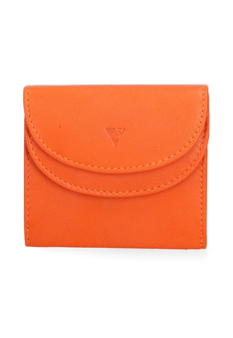 Portofel din piele ecologica cu buzunar exterior - Portocaliu