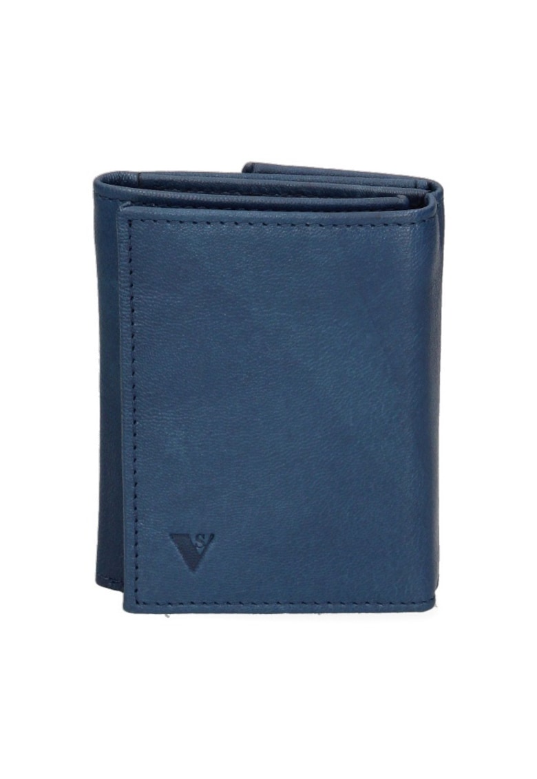 Portofel pliabil din piele ecologica - Albastru prafuit