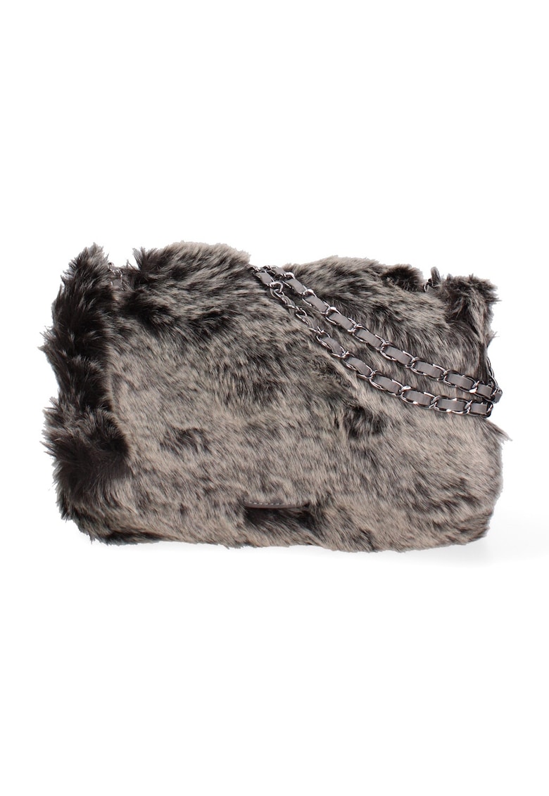 Geanta cu aspect pufos si bareta de umar din lant