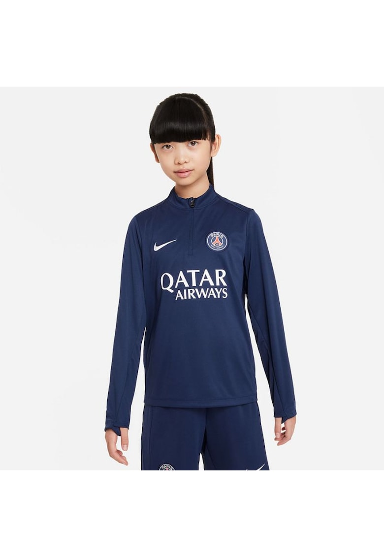 Hanorac sport copii  PSG DF Academy Pro Drill Top - marina - poliester - pentru antrenament
