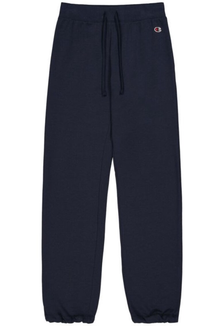 Pantaloni dama bleumarin - bumbac si poliester - cu talie elastica si cordon de ajustare