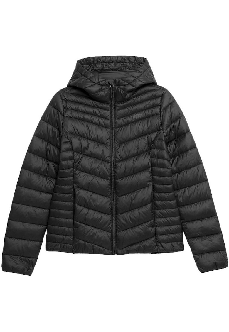 Jacheta de puf pentru femei F351 - negru - umplutura sintetica - croiala subtire - poliester