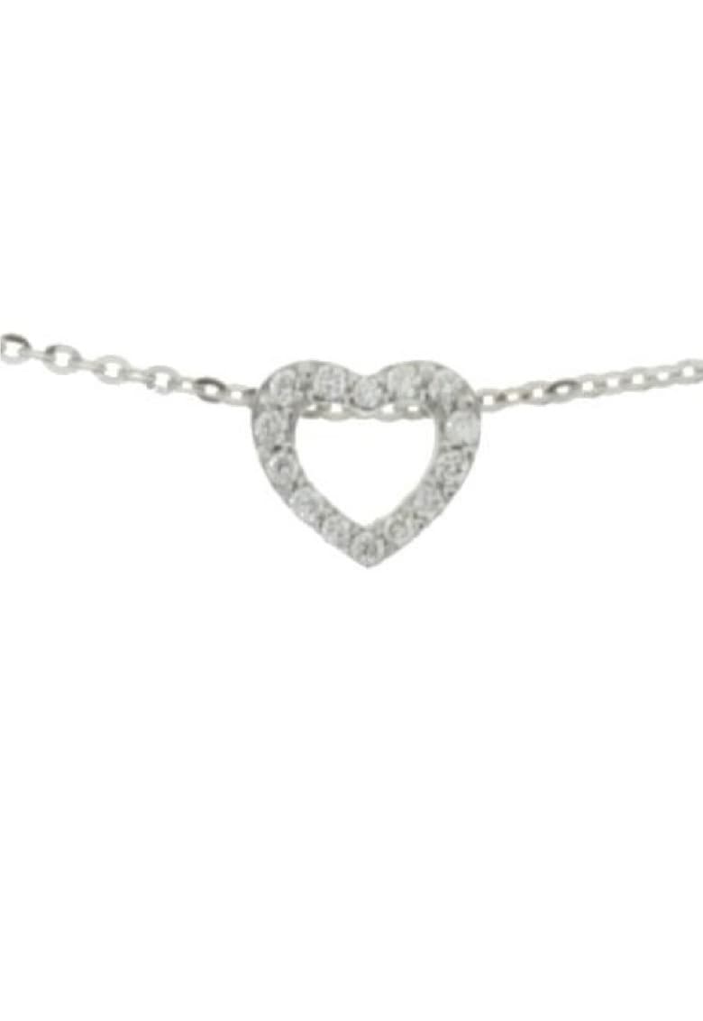 Colier din Aur Alb de14K cu Diamante naturale de 0.07 Carate