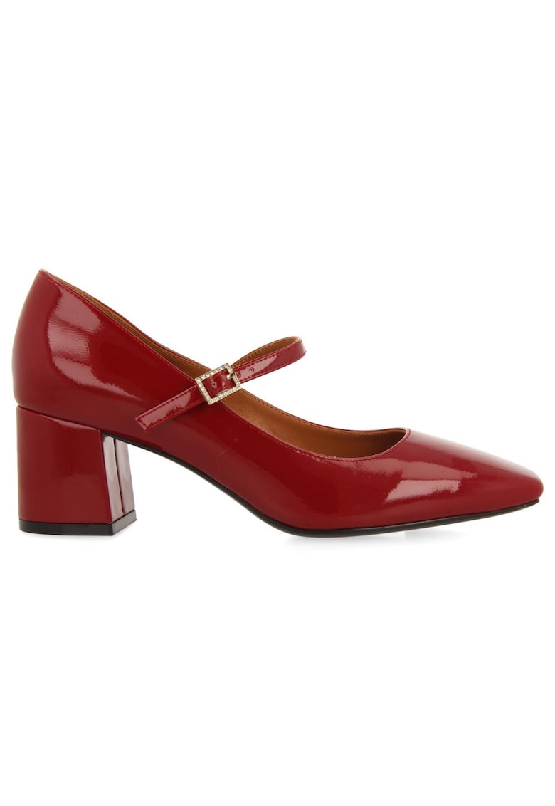 Pantofi Mary-Jane cu aspect lacuit