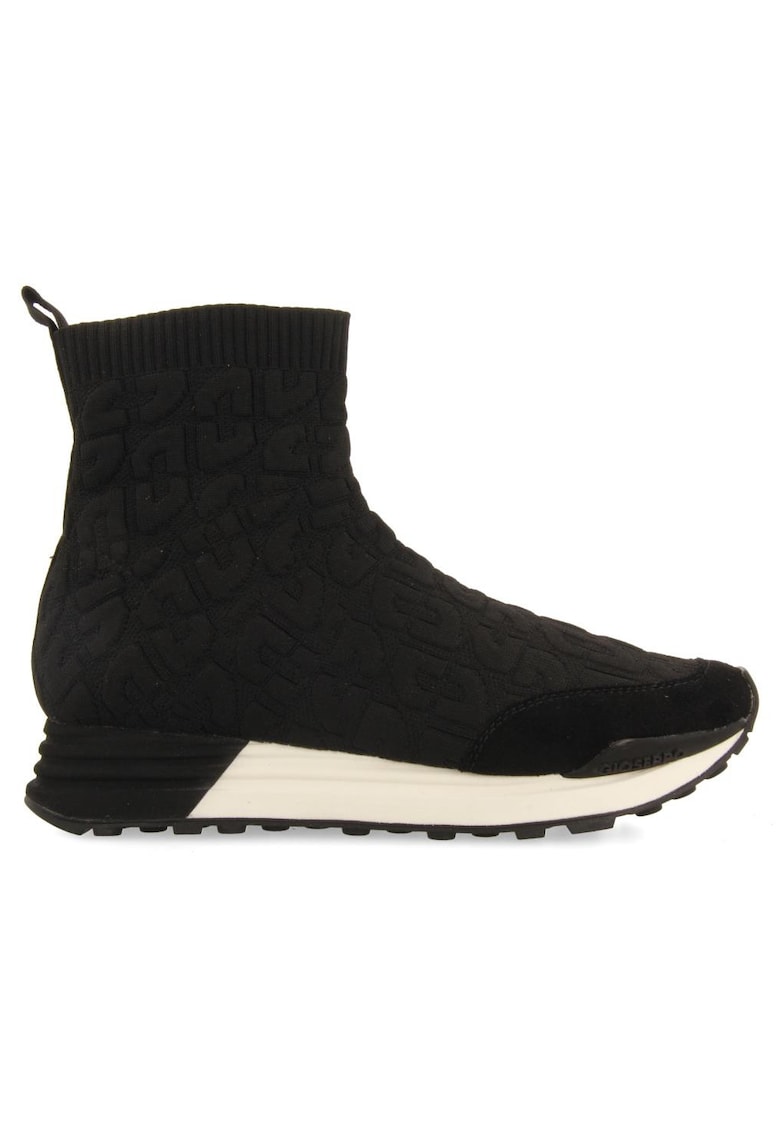 Gioseppo Pantofi sport din plasa tricotata cu garnituri de piele intoarsa - Negru