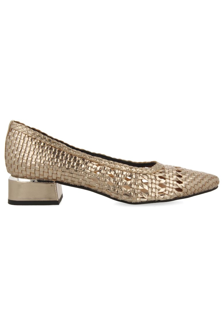 Кожени обувки Maglod със сплетен дизайн - Златист