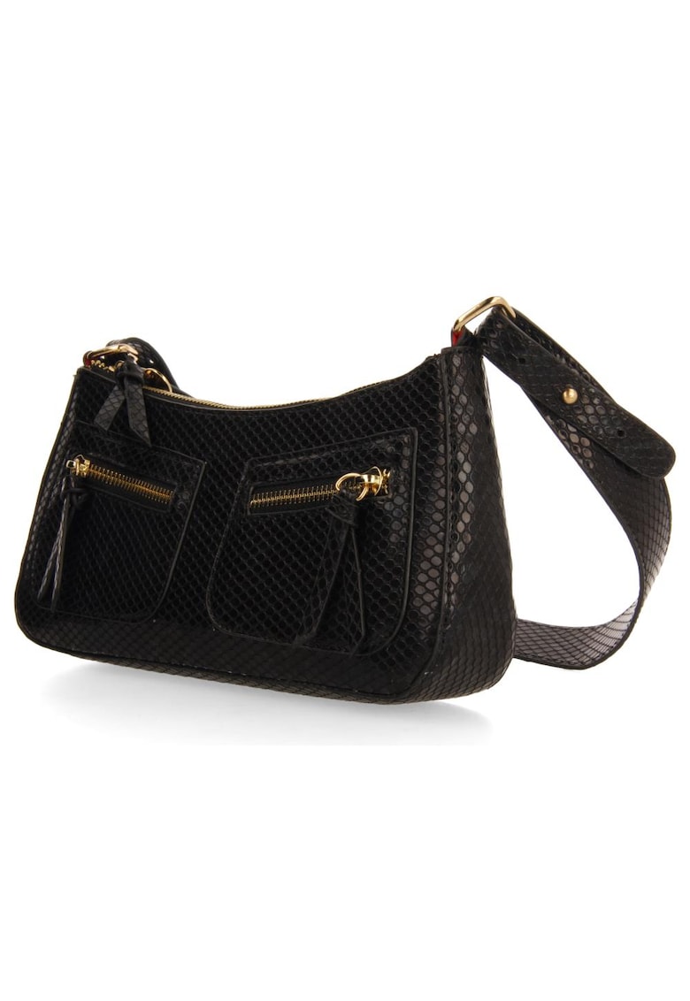 Geanta cu bareta de umar si buzunare multiple - Negru