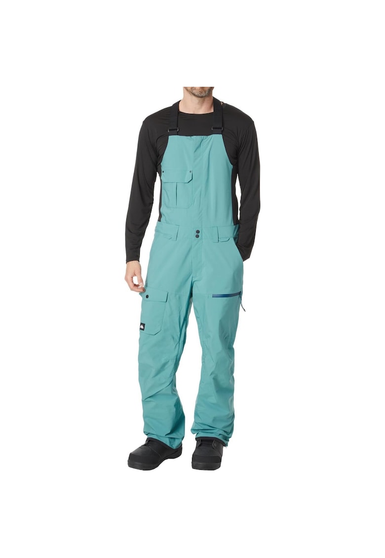 Pantaloni sport albastru - 100% poliester - impermeabili - pentru iarna - set cu bavete utilitare